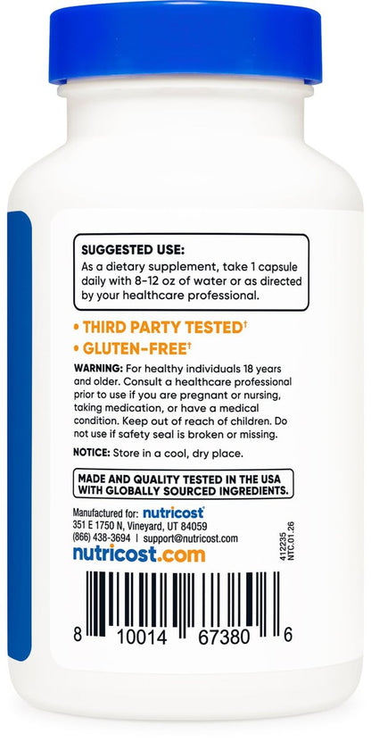 Nutricost Calcium D-Glucarat 500mg, 120 Kapseln - Glutenfrei, Non-GMO, Vegetarierfreundlich