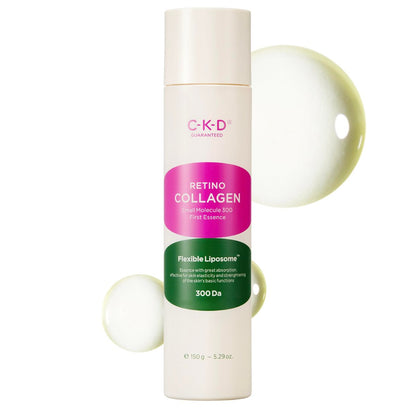 CKD Retino Collagen First Essence – Tägliche Gesichtsessenz für tiefe Hydratation, Festigung, Peeling und glattere Hautstruktur. Kollagen-Boosting und jugendliche Haut. Koreanische Hautpflege. 5,07 fl oz