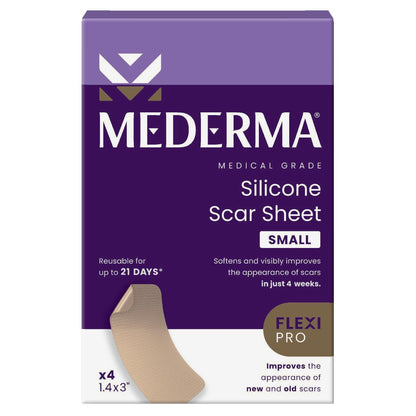 Mederma Medizinisches Silikon-Pflaster gegen Narben – Verbessert das Erscheinungsbild alter und neuer Narben von Verletzungen, Verbrennungen und Operationen – Atmungsaktiv und flexibel – 4 Stück