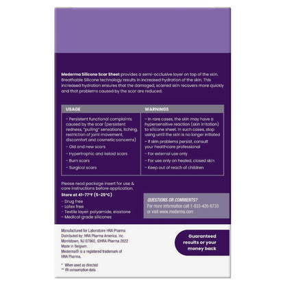 Mederma Medizinisches Silikon-Pflaster gegen Narben – Verbessert das Erscheinungsbild alter und neuer Narben von Verletzungen, Verbrennungen und Operationen – Atmungsaktiv und flexibel – 4 Stück