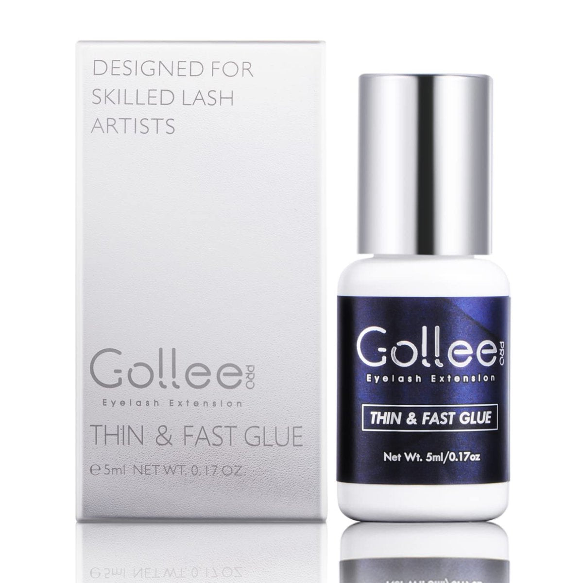 GOLLEEPRO Wimpernverlängerungskleber Hohe Flexibilität 1 Sekunde Trocknungszeit Haltbarkeit 6-8 Wochen (0,17 fl.oz / 5 ml) Max Bond Dünner Wimpernkleber für Wimpernverlängerung – Nur für professionelle Anwendung