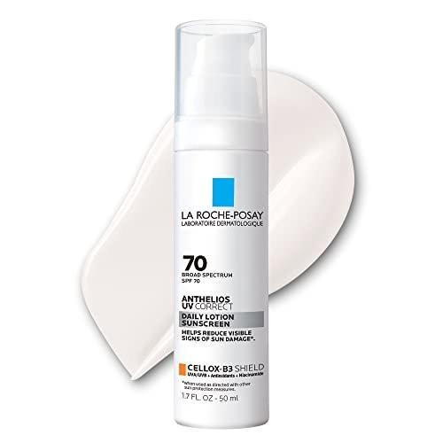 La Roche-Posay Anthelios UV Correct Sonnenschutz-Feuchtigkeitscreme SPF 70 – Tägliche Anti-Aging-Gesichtscreme mit Niacinamid für ebenmäßigen Hautton und feine Linien – Sonnenschutz für empfindliche Haut