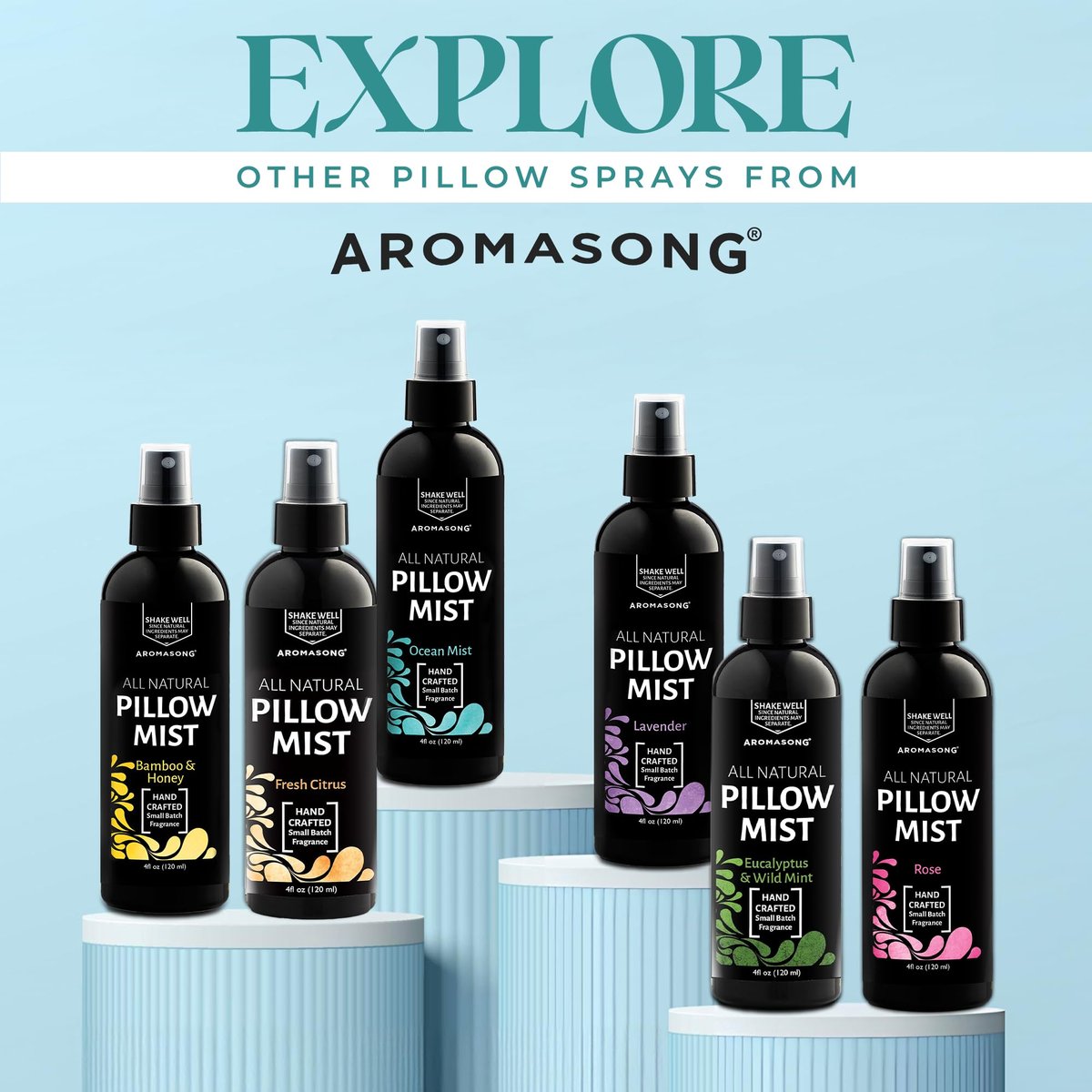 Aromasong Eukalyptus & Wilde Minze Kissen-Spray - Natürliches Leinen- und Schlafenszeit-Mist für tiefen Schlaf - Aromatherapie-ätherische Öle zum Schlafen