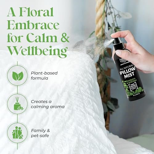 Aromasong Eukalyptus & Wilde Minze Kissen-Spray - Natürliches Leinen- und Schlafenszeit-Mist für tiefen Schlaf - Aromatherapie-ätherische Öle zum Schlafen