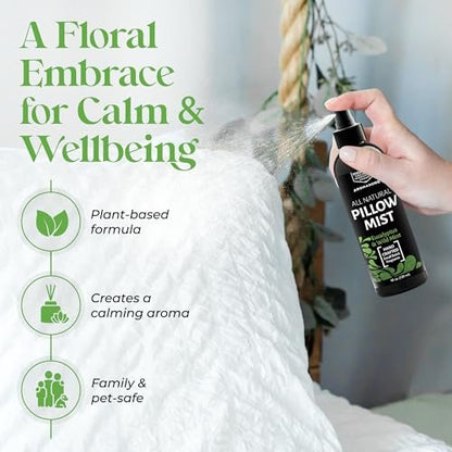 Aromasong Eukalyptus & Wilde Minze Kissen-Spray - Natürliches Leinen- und Schlafenszeit-Mist für tiefen Schlaf - Aromatherapie-ätherische Öle zum Schlafen