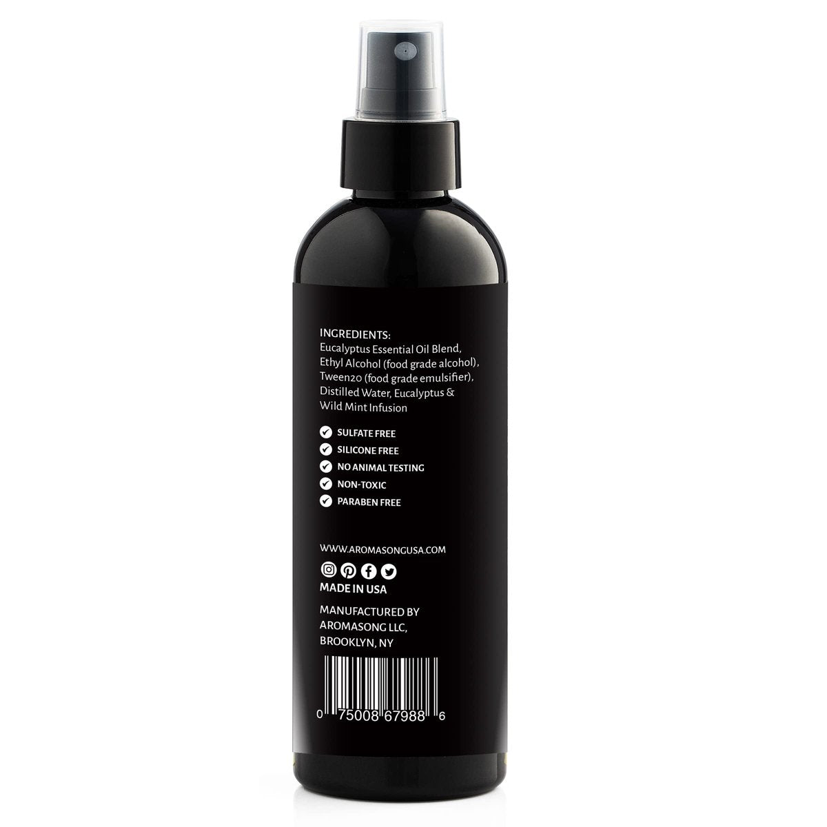 Aromasong Eukalyptus & Wilde Minze Kissen-Spray - Natürliches Leinen- und Schlafenszeit-Mist für tiefen Schlaf - Aromatherapie-ätherische Öle zum Schlafen