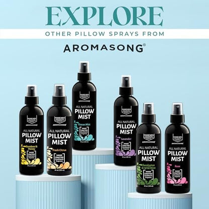 Aromasong Eukalyptus & Wilde Minze Kissen-Spray - Natürliches Leinen- und Schlafenszeit-Mist für tiefen Schlaf - Aromatherapie-ätherische Öle zum Schlafen