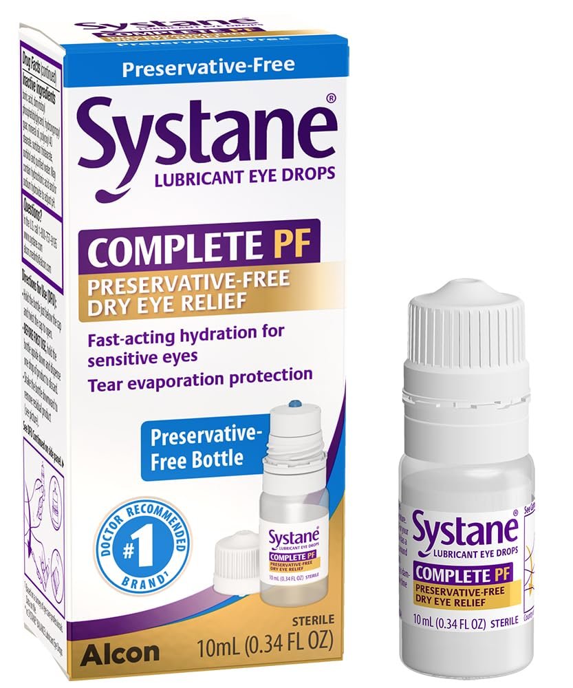 Systane COMPLETE Konservierungsmittelfreie Augentropfen bei Trockenheit, 0,34 fl oz, mit Propylenglykol 0,6%, Mehrdosen-Befeuchtungstropfen für Reizungen & Trockenheit, Hydratisierend & Beruhigend