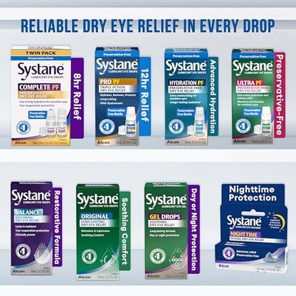 Systane COMPLETE Konservierungsmittelfreie Augentropfen bei Trockenheit, 0,34 fl oz, mit Propylenglykol 0,6%, Mehrdosen-Befeuchtungstropfen für Reizungen & Trockenheit, Hydratisierend & Beruhigend
