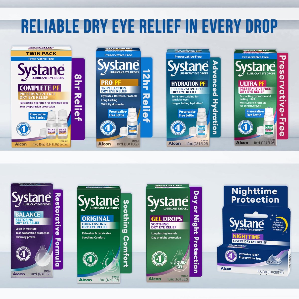 Systane COMPLETE Konservierungsmittelfreie Augentropfen bei Trockenheit, 0,34 fl oz, mit Propylenglykol 0,6%, Mehrdosen-Befeuchtungstropfen für Reizungen & Trockenheit, Hydratisierend & Beruhigend