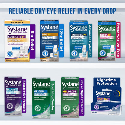 Systane COMPLETE Konservierungsmittelfreie Augentropfen bei Trockenheit, 0,34 fl oz, mit Propylenglykol 0,6%, Mehrdosen-Befeuchtungstropfen für Reizungen & Trockenheit, Hydratisierend & Beruhigend