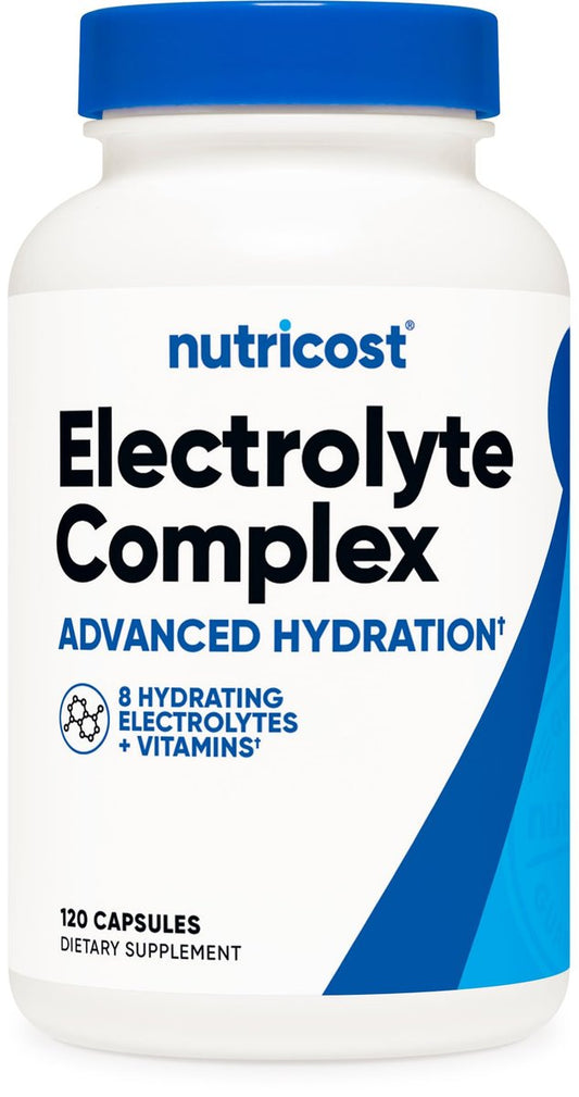Nutricost Electrolyte Complex Advanced Hydration – 120 Kapseln mit 8 Elektrolyten & Vitaminen, glutenfrei, nicht-GVO, vegetarisch
