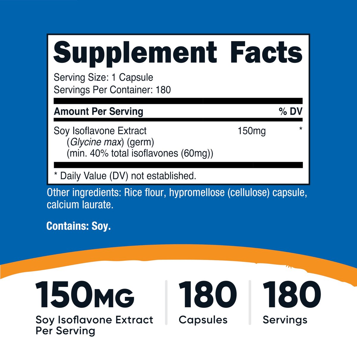 Nutricost Soja-Isoflavone 150mg, 180 vegane Kapseln - Glutenfrei, Nicht-GVO, Vegetarierfreundlich