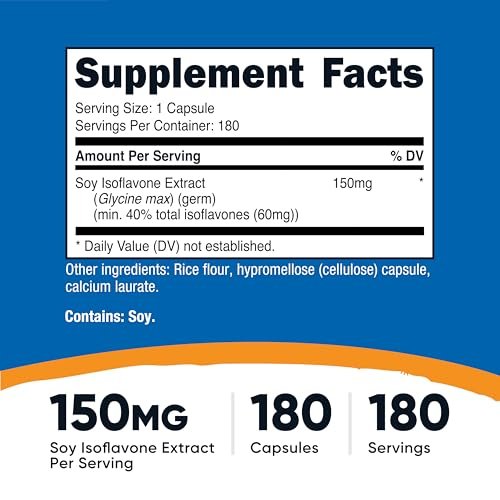 Nutricost Soja-Isoflavone 150mg, 180 vegane Kapseln - Glutenfrei, Nicht-GVO, Vegetarierfreundlich