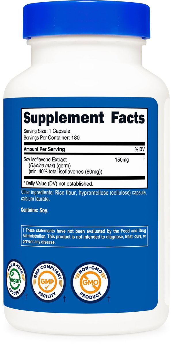 Nutricost Soja-Isoflavone 150mg, 180 vegane Kapseln - Glutenfrei, Nicht-GVO, Vegetarierfreundlich