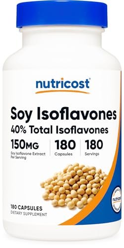 Nutricost Soja-Isoflavone 150mg, 180 vegane Kapseln - Glutenfrei, Nicht-GVO, Vegetarierfreundlich
