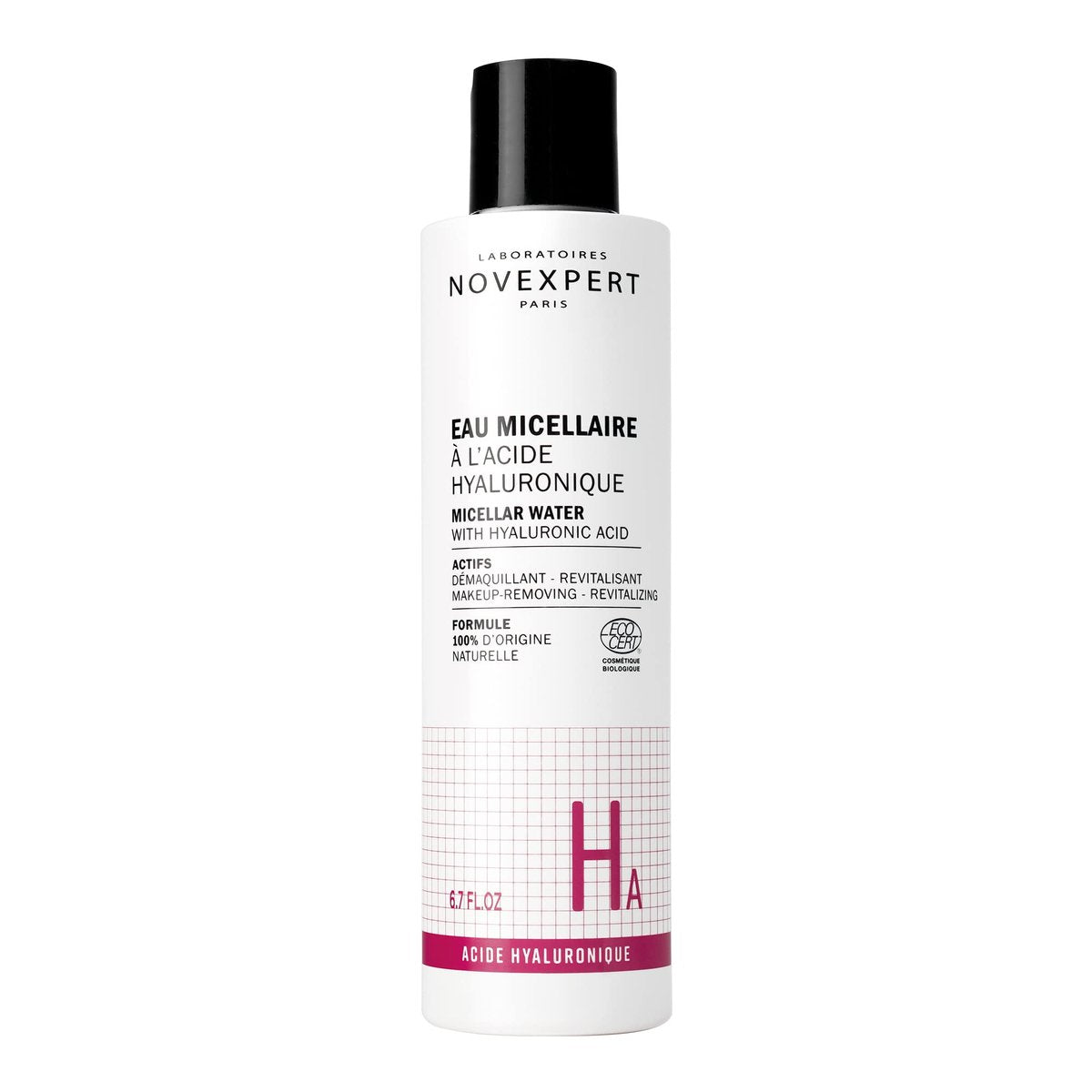 Novexpert Mizellen-Reinigungswasser Make-up Entferner – Anti-Aging Gesichtsreiniger mit Hyaluronsäure – Für alle Hauttypen – Vegan & Hypoallergen – 200 ml