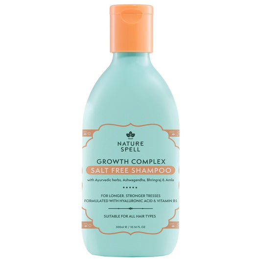 Nature Spell Haarwachstum Komplex Shampoo – Sulfat- & Parabenfrei, nährend & stärkend, mit Hyaluronsäure & Vitamin B5, für alle Haartypen, vegan, 300 ml