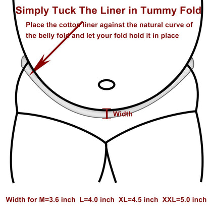 Bauchschweiß-Einlagen für Hautausschlag – Beidseitig gebürstete Baumwolle – Plus Size Unterbauch-Schweißeinlagen – Bauchpolster für Hautirritationen – 3 Stück (X-Large)