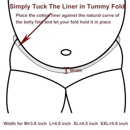 Bauchschweiß-Einlagen für Hautausschlag – Beidseitig gebürstete Baumwolle – Plus Size Unterbauch-Schweißeinlagen – Bauchpolster für Hautirritationen – 3 Stück (X-Large)