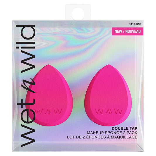 wet n wild Double Tap Makeup Sponge Set – 2er-Pack Foundation Blending Beauty Sponge für flüssige, cremige und pudrige Texturen, nass und trocken verwendbar, vegan & tierversuchsfrei