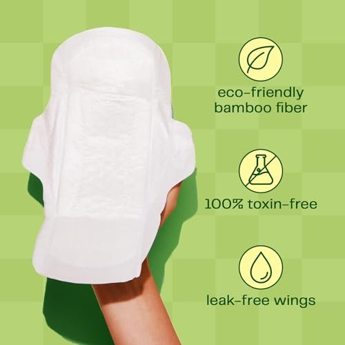 Viv for Your V Bamboo Bio-Binden für Frauen | Weich, dünn, saugfähig mit Flügeln | Ungiftig, umweltfreundlich | Geschenk für frischgebackene Mütter | Normale Saugfähigkeit (12er Pack)