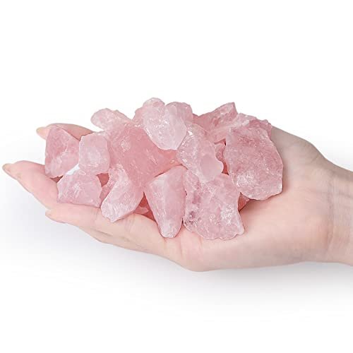 MAIBAOTA Natürliche Rosenquarz-Kristalle in Bulk, rohe Heilsteine, 1 Zoll rohe Edelsteine zum Polieren, Schneiden, Reiki, Hexen-Quarzkristalle