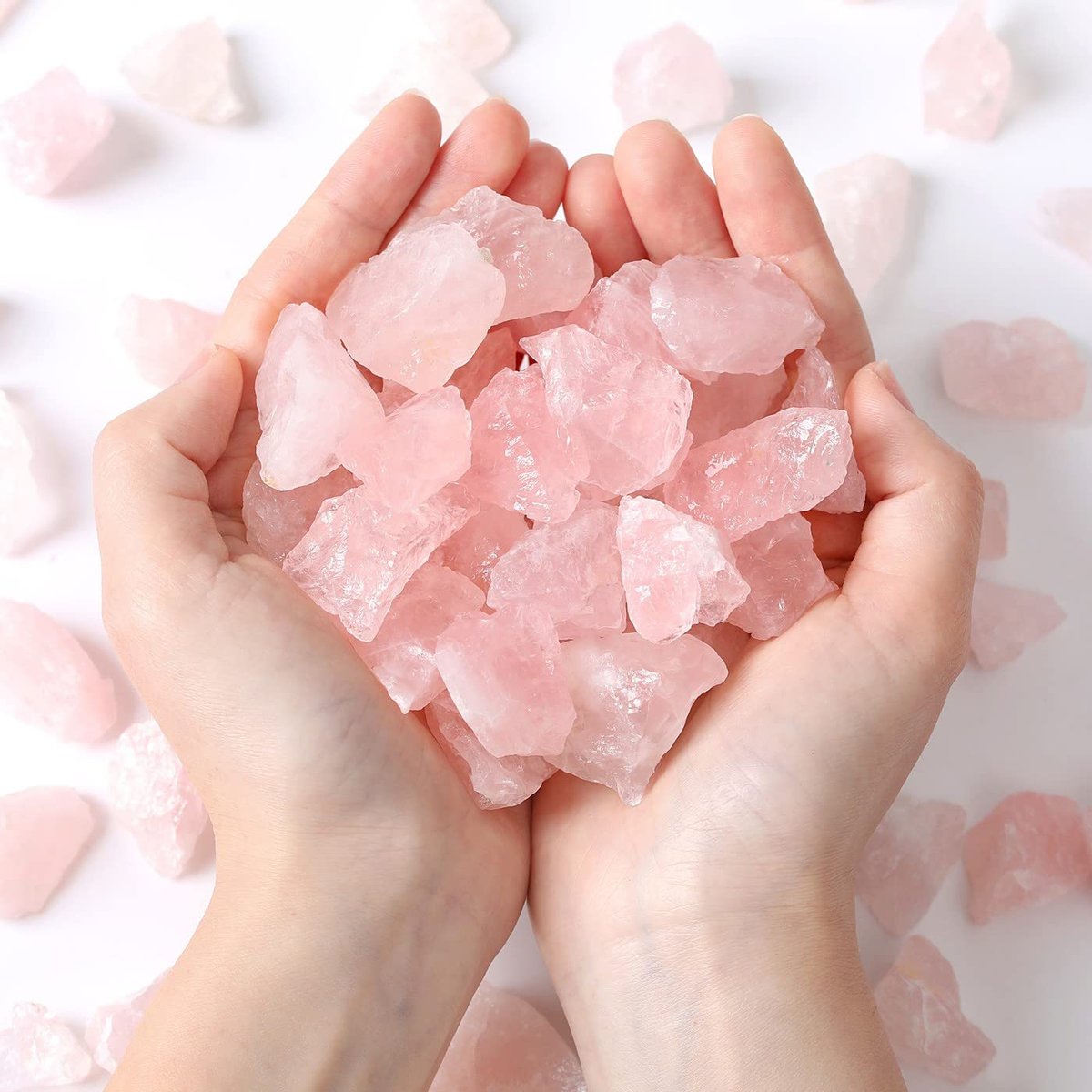 MAIBAOTA Natürliche Rosenquarz-Kristalle in Bulk, rohe Heilsteine, 1 Zoll rohe Edelsteine zum Polieren, Schneiden, Reiki, Hexen-Quarzkristalle