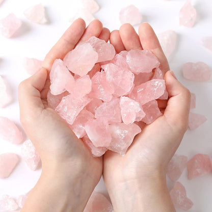MAIBAOTA Natürliche Rosenquarz-Kristalle in Bulk, rohe Heilsteine, 1 Zoll rohe Edelsteine zum Polieren, Schneiden, Reiki, Hexen-Quarzkristalle