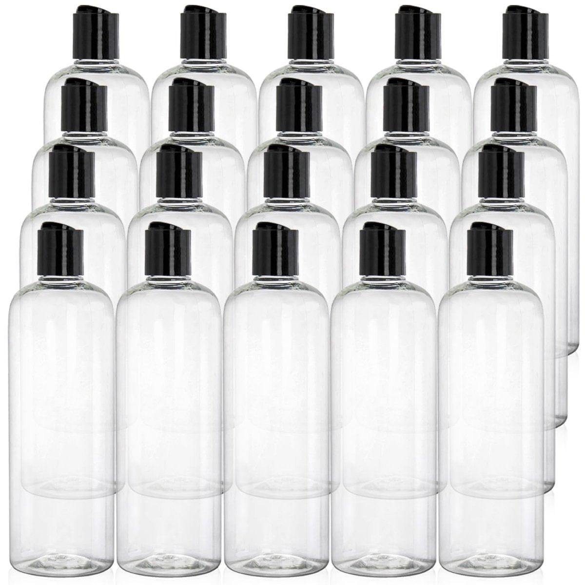 Peohud 20er-Pack 16 oz Klare Kunststoff-Flaschen mit Disc-Top-Verschlüssen, nachfüllbare Shampooflaschen, reisefreundliche Quetschbehälter für Lotionen, Kosmetik, Flüssigseife, Cremes, BPA-frei