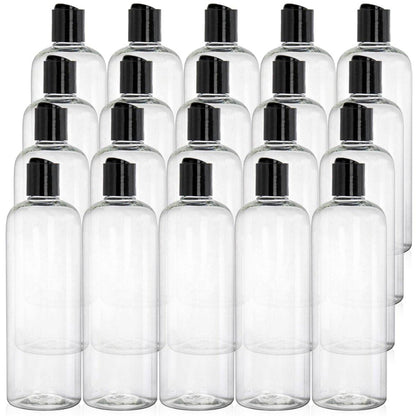 Peohud 20er-Pack 16 oz Klare Kunststoff-Flaschen mit Disc-Top-Verschlüssen, nachfüllbare Shampooflaschen, reisefreundliche Quetschbehälter für Lotionen, Kosmetik, Flüssigseife, Cremes, BPA-frei
