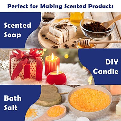 Holamay Duftöle Set – 10 x 5 ml Dessert-Duftöle für Seifen- und Kerzenherstellung, Aromatherapie-Diffuser-Öle – cremige Vanille, Apfel-Zimt, Kekse und mehr