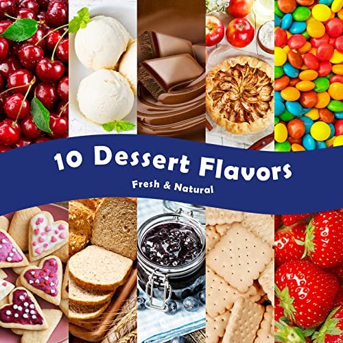 Holamay Duftöle Set – 10 x 5 ml Dessert-Duftöle für Seifen- und Kerzenherstellung, Aromatherapie-Diffuser-Öle – cremige Vanille, Apfel-Zimt, Kekse und mehr