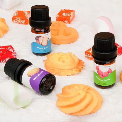 Holamay Duftöle Set – 10 x 5 ml Dessert-Duftöle für Seifen- und Kerzenherstellung, Aromatherapie-Diffuser-Öle – cremige Vanille, Apfel-Zimt, Kekse und mehr