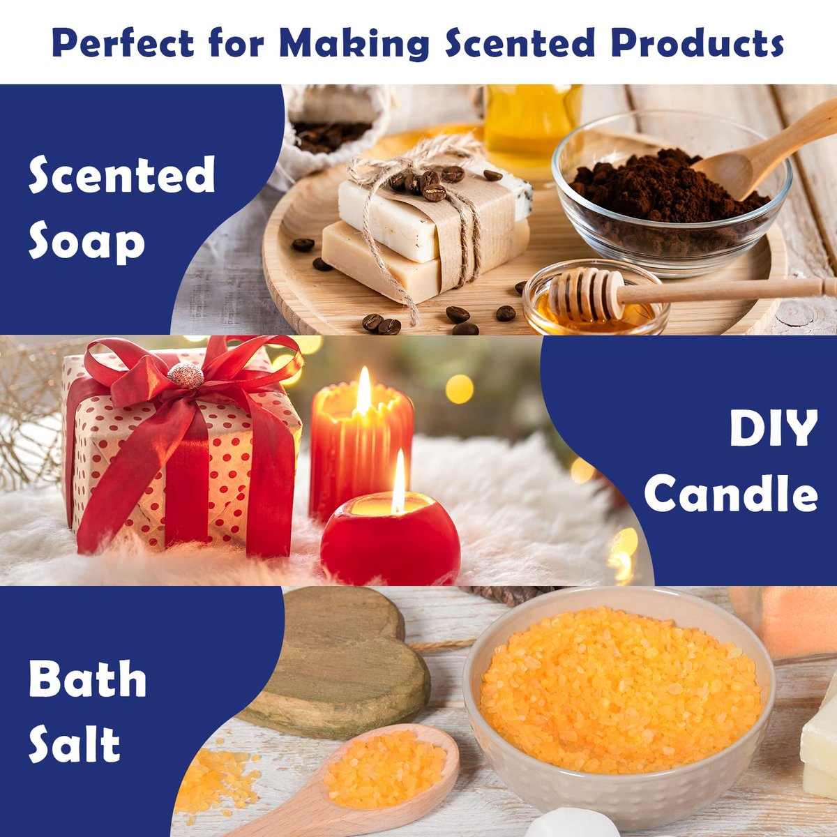 Holamay Duftöle Set – 10 x 5 ml Dessert-Duftöle für Seifen- und Kerzenherstellung, Aromatherapie-Diffuser-Öle – cremige Vanille, Apfel-Zimt, Kekse und mehr