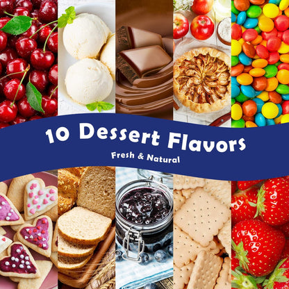 Holamay Duftöle Set – 10 x 5 ml Dessert-Duftöle für Seifen- und Kerzenherstellung, Aromatherapie-Diffuser-Öle – cremige Vanille, Apfel-Zimt, Kekse und mehr