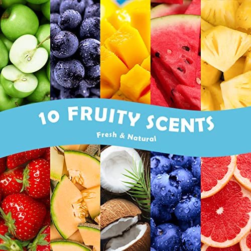 Holamay Premium Fruchtige Duftöle Set, 10x5ml – Kokosnuss, Erdbeere, Mango, Ananas & mehr für Diffuser, Kerzen- und Seifenherstellung, Sommeröl Geschenkset