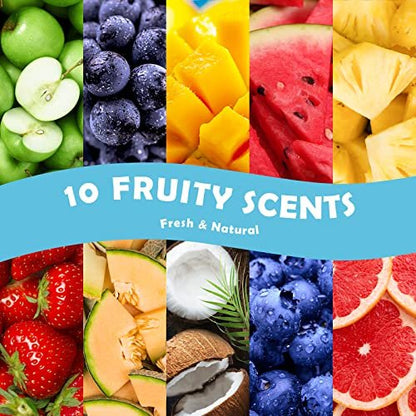 Holamay Premium Fruchtige Duftöle Set, 10x5ml – Kokosnuss, Erdbeere, Mango, Ananas & mehr für Diffuser, Kerzen- und Seifenherstellung, Sommeröl Geschenkset
