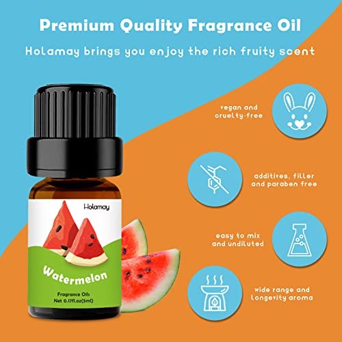 Holamay Premium Fruchtige Duftöle Set, 10x5ml – Kokosnuss, Erdbeere, Mango, Ananas & mehr für Diffuser, Kerzen- und Seifenherstellung, Sommeröl Geschenkset
