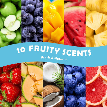 Holamay Premium Fruchtige Duftöle Set, 10x5ml – Kokosnuss, Erdbeere, Mango, Ananas & mehr für Diffuser, Kerzen- und Seifenherstellung, Sommeröl Geschenkset