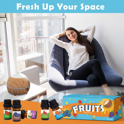 Holamay Premium Fruchtige Duftöle Set, 10x5ml – Kokosnuss, Erdbeere, Mango, Ananas & mehr für Diffuser, Kerzen- und Seifenherstellung, Sommeröl Geschenkset
