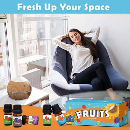 Holamay Premium Fruchtige Duftöle Set, 10x5ml – Kokosnuss, Erdbeere, Mango, Ananas & mehr für Diffuser, Kerzen- und Seifenherstellung, Sommeröl Geschenkset