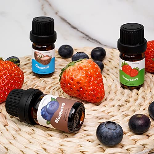 Holamay Premium Fruchtige Duftöle Set, 10x5ml – Kokosnuss, Erdbeere, Mango, Ananas & mehr für Diffuser, Kerzen- und Seifenherstellung, Sommeröl Geschenkset