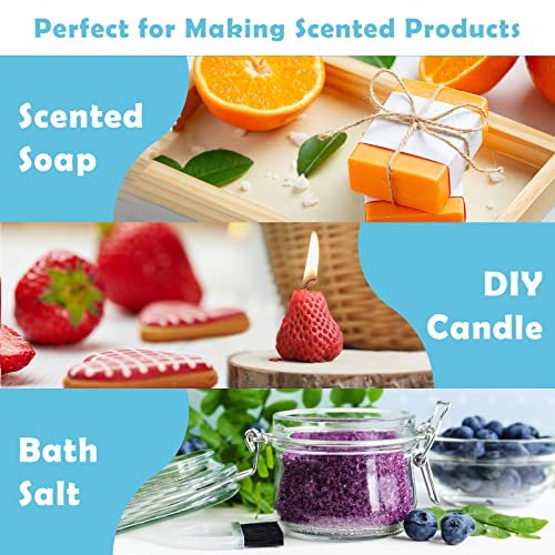 Holamay Premium Fruchtige Duftöle Set, 10x5ml – Kokosnuss, Erdbeere, Mango, Ananas & mehr für Diffuser, Kerzen- und Seifenherstellung, Sommeröl Geschenkset
