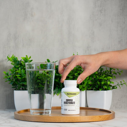 NutraBio Chelatiertes Kupfer Bisglycinat (3 mg) – Immununterstützung – 90 Kapseln