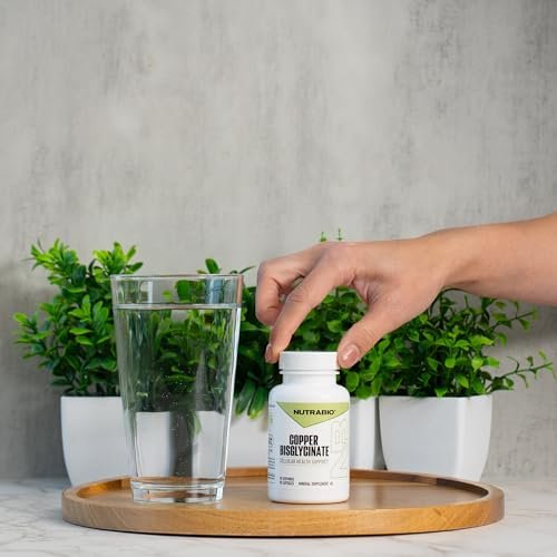 NutraBio Chelatiertes Kupfer Bisglycinat (3 mg) – Immununterstützung – 90 Kapseln