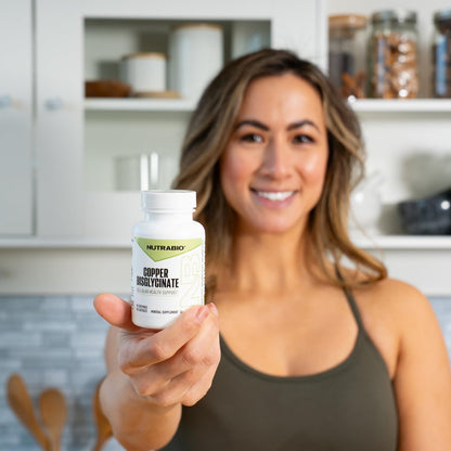 NutraBio Chelatiertes Kupfer Bisglycinat (3 mg) – Immununterstützung – 90 Kapseln