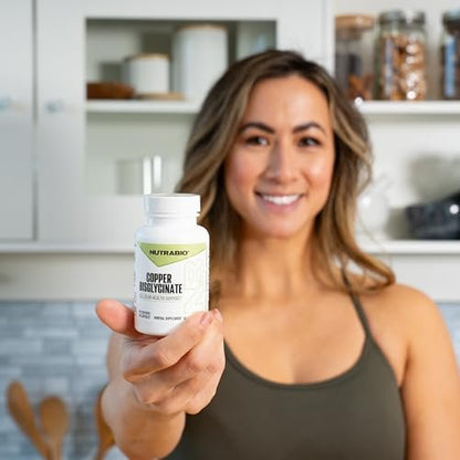 NutraBio Chelatiertes Kupfer Bisglycinat (3 mg) – Immununterstützung – 90 Kapseln