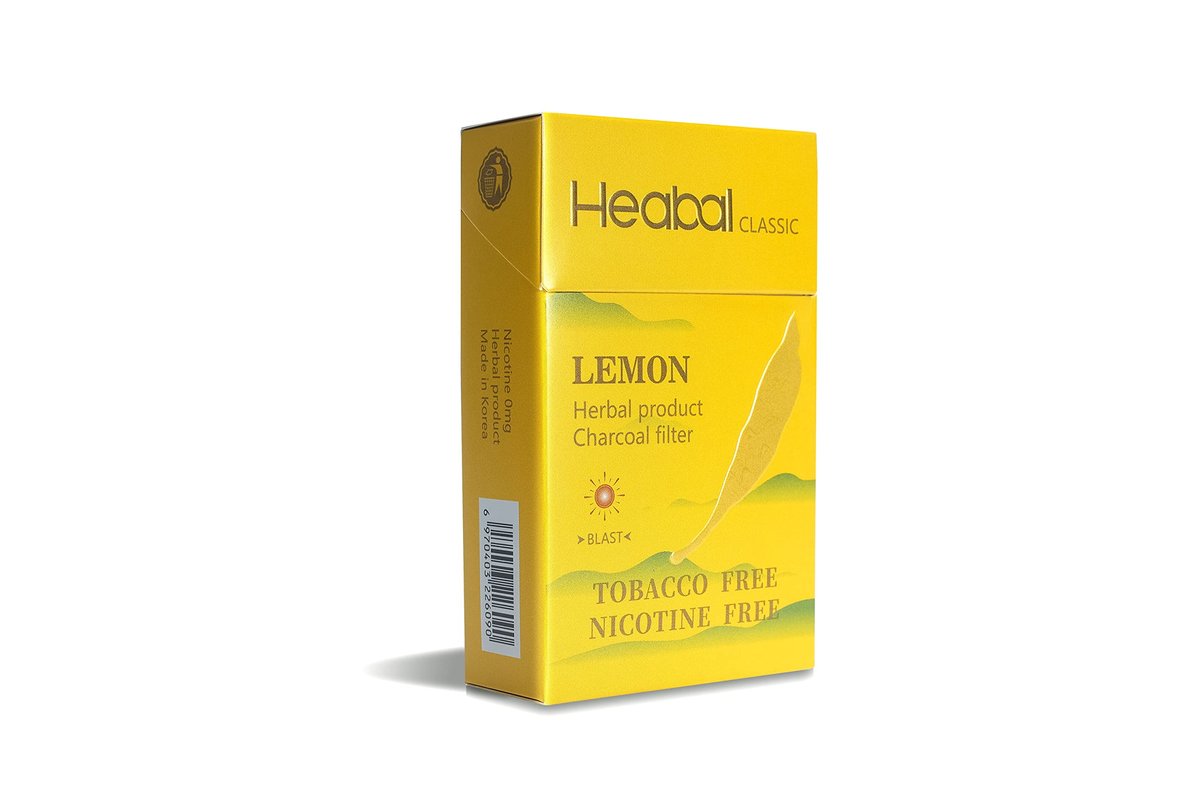 HEABAL Kräuterzigaretten - Nikotinfrei & Tabakfrei 20er-Pack (Zitrone)