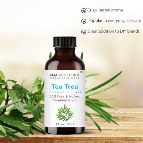 Majestic Pure Teebaumöl – 100 % reines und natürliches ätherisches Öl mit Glaspipette – 30 ml